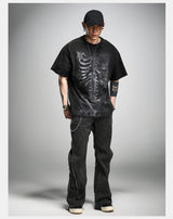 Loose Washed Distressed Black Graphic Tee