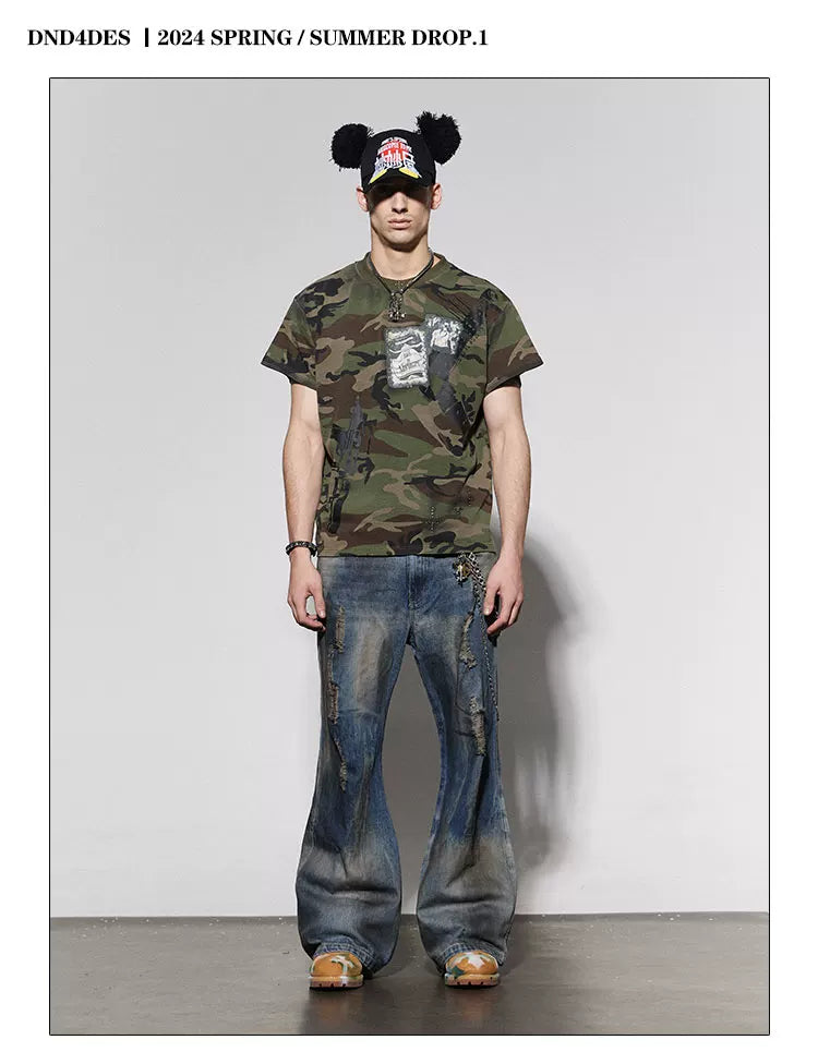 American Camo Cross Gun Tee