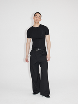 Wrinkle-resistant Wool-like Asymmetrical Cargo Dress Pants
