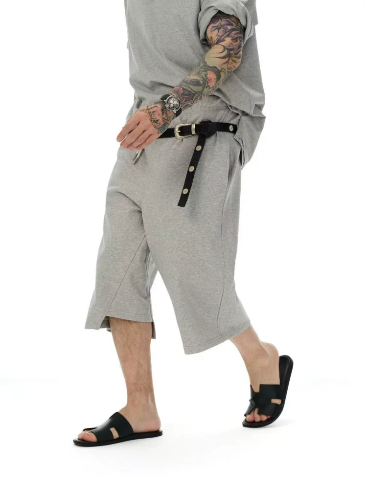 Cropped Terry Bermuda Pants