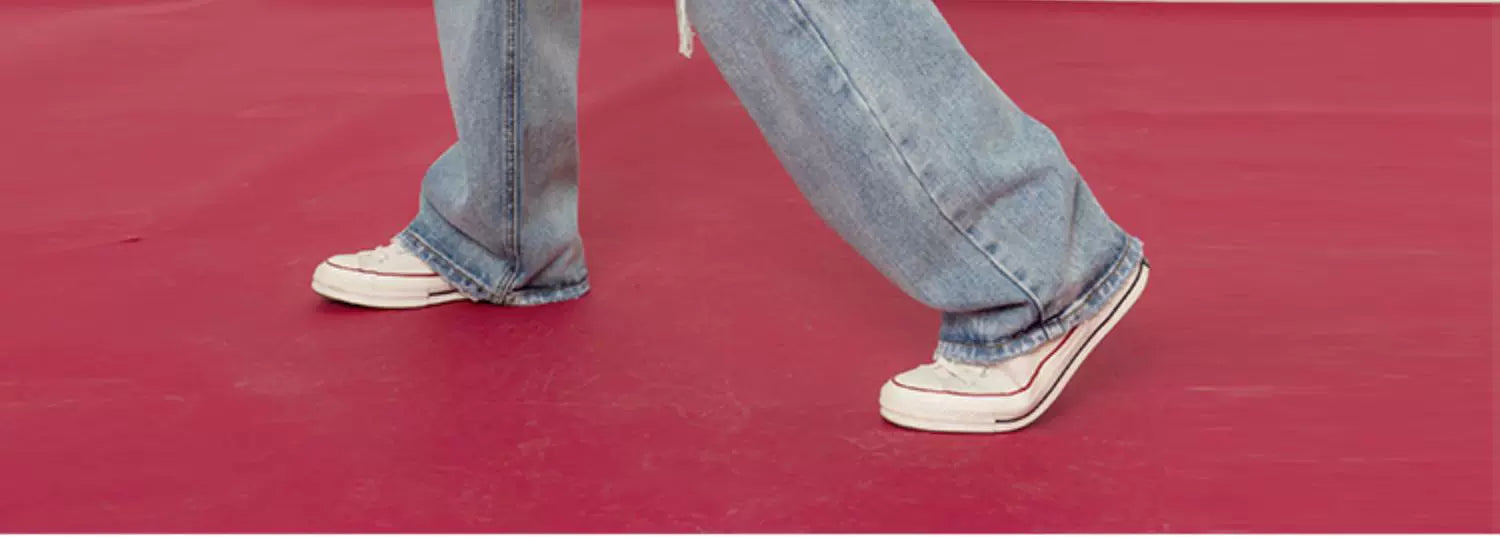 Men's Distressed Baggy Straight Jeans