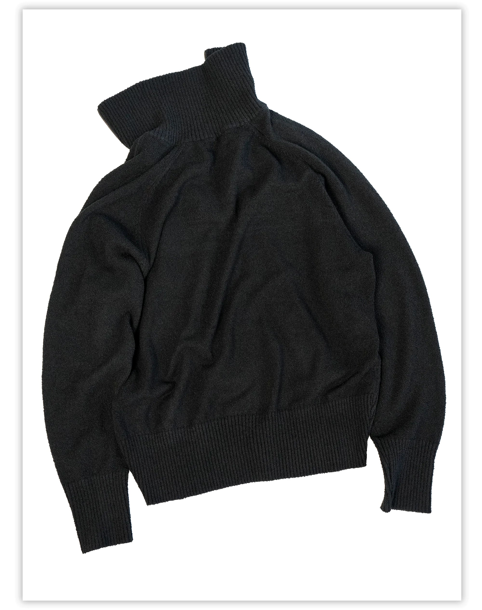 Ribbed Knit Half-Zip Long Sleeve Top