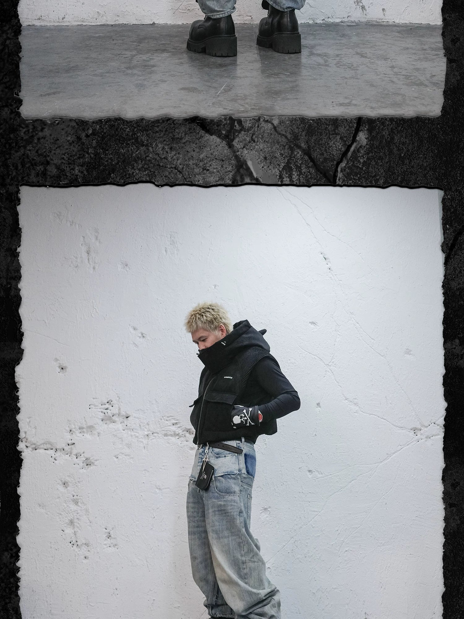 Detachable Devil Horned Down Vest