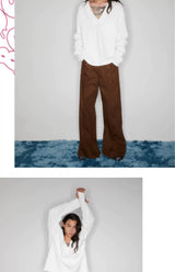 Vintage Riveted Flared Wool Cargo Pants