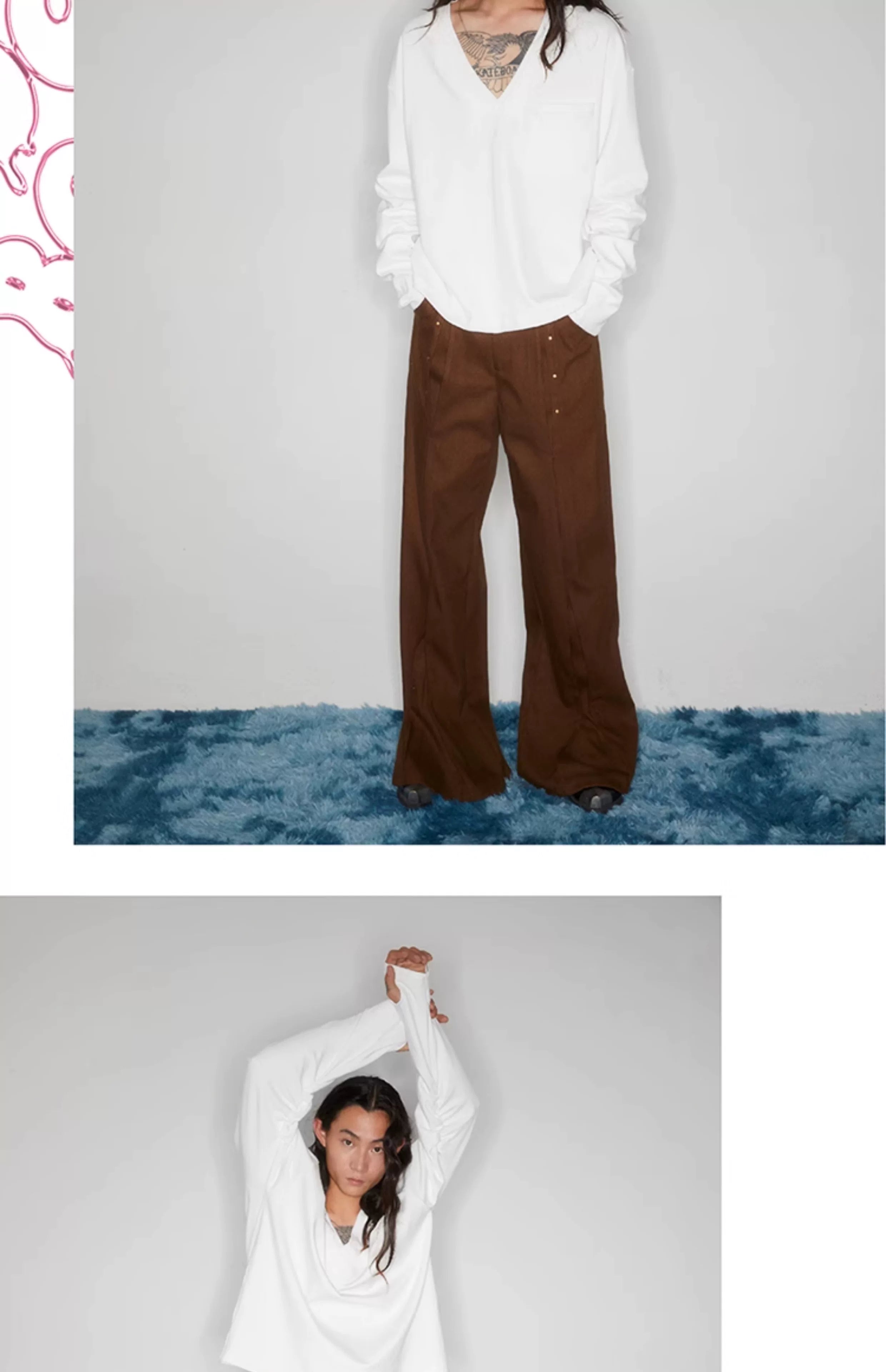 Vintage Riveted Flared Wool Cargo Pants