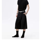 Metal Studded Pleated Wide Leg Shorts