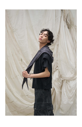 Detachable Hood Short-Sleeve Ring Cut Tees
