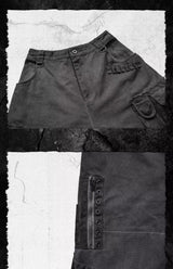 Distressed Patched Strapped Cargo Pants
