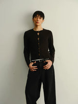 Dark Sexy Cutout Long-Sleeve Slim Tee