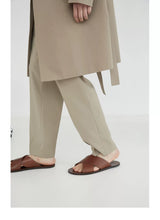 Double Pleated Wide Cropped Suit Pants