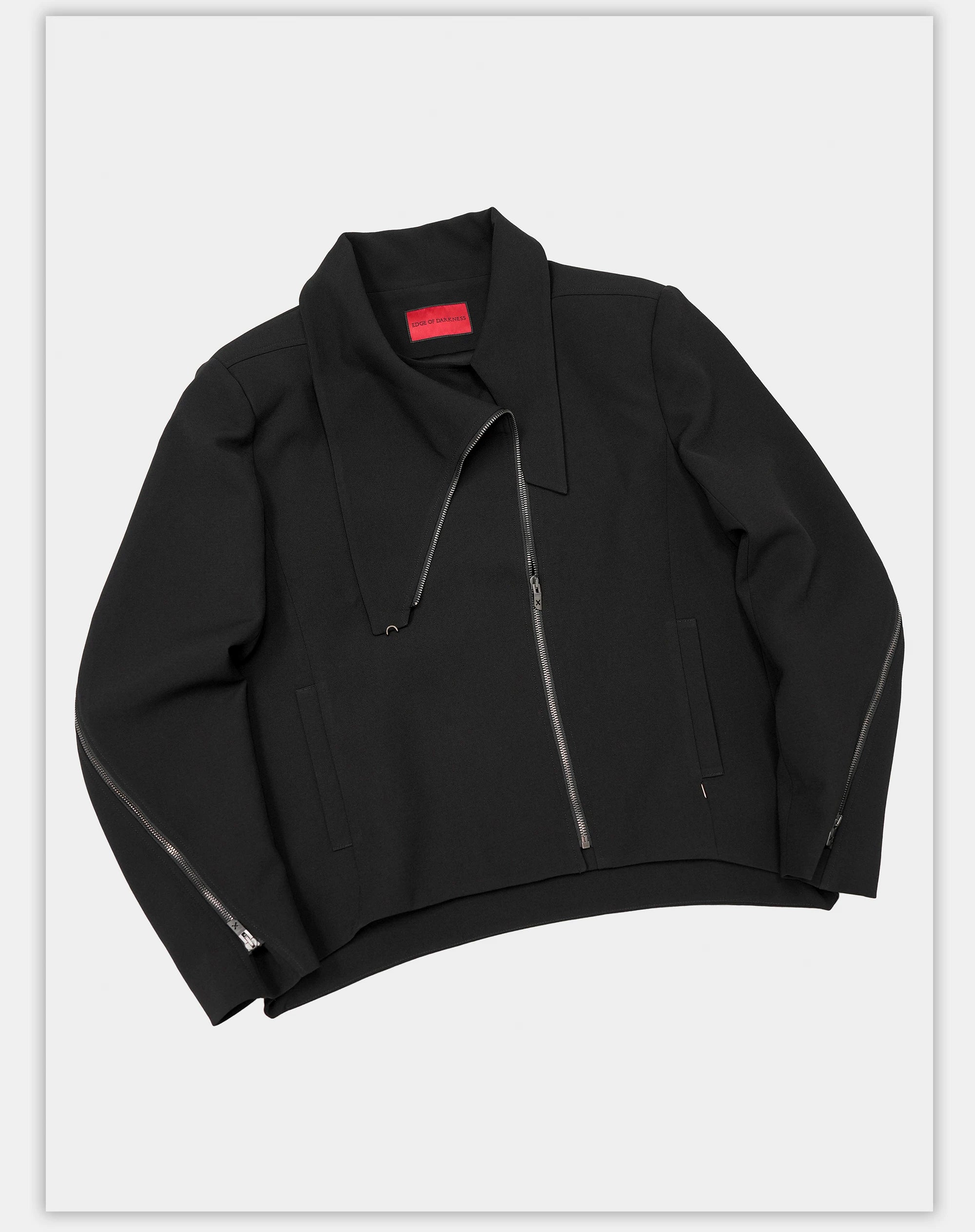 Dark Matte High Collar Zip Jacket