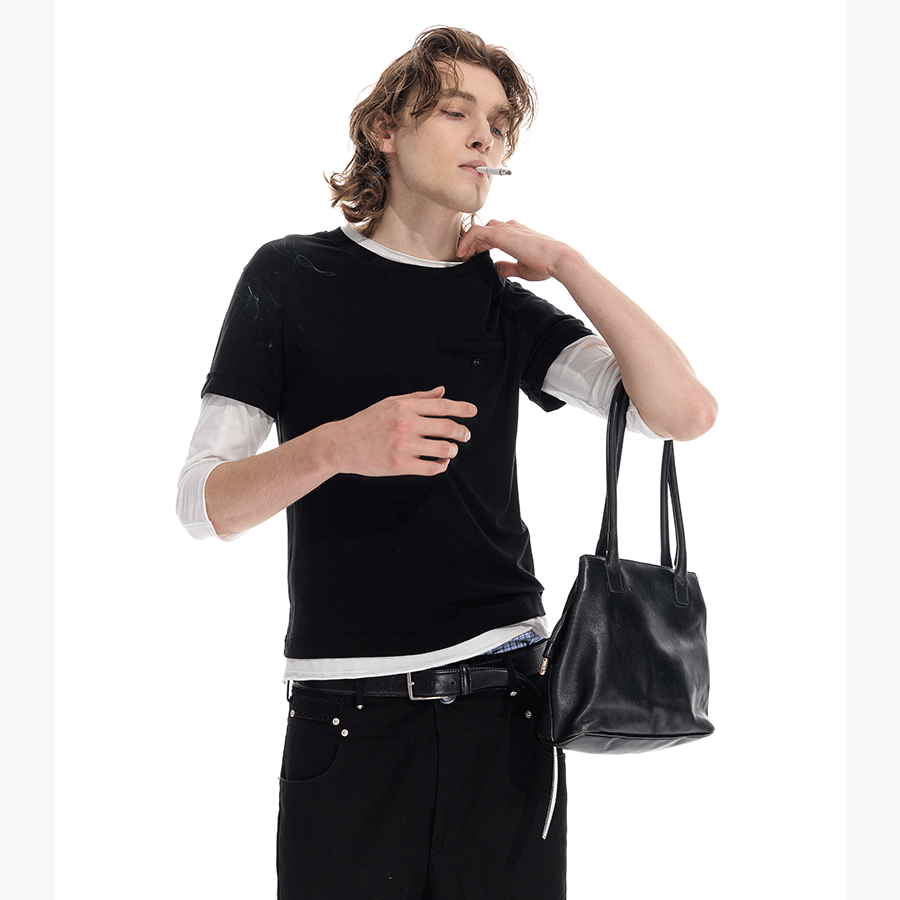 Lightweight Colorblock Two-in-one Three-quarter Sleeve Tee
