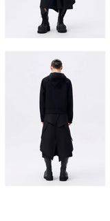 Deconstructed Waistband Layered Unisex Skirt