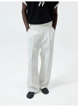 Straight Leg Hemp Linen Blend Pants