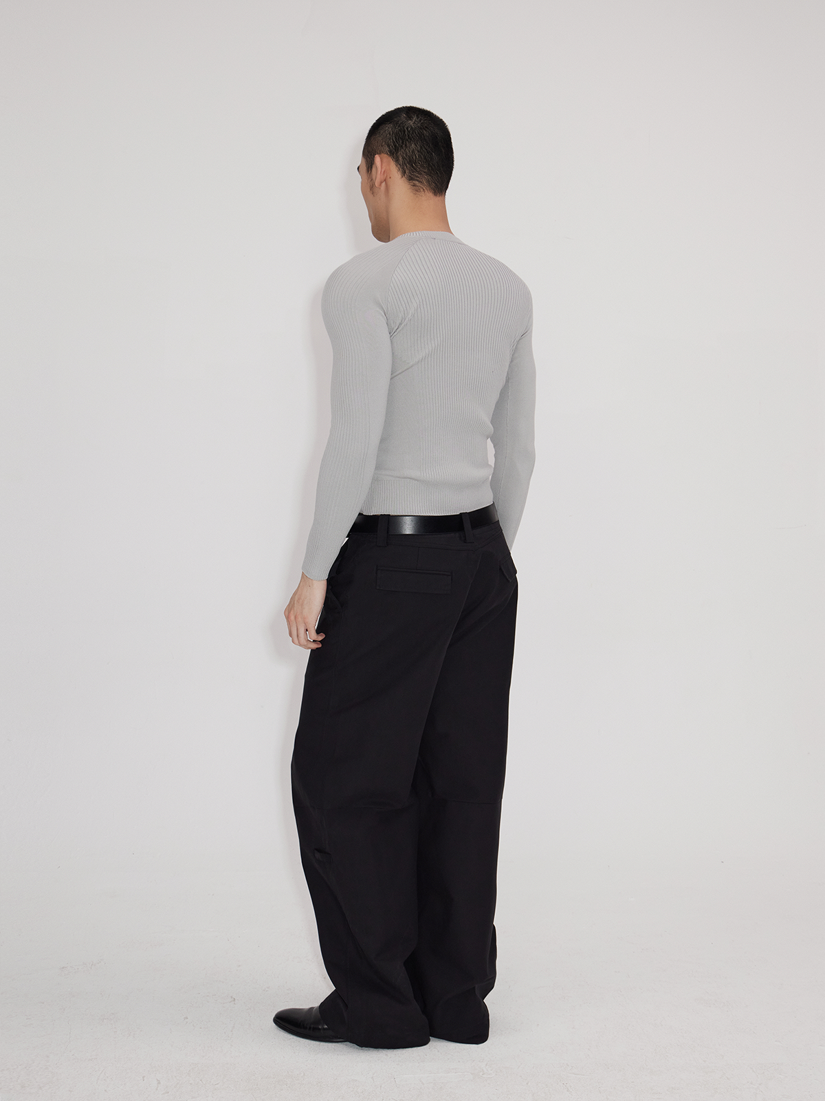Black Gray Lightweight Washed Parachute Pants