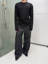 Comfortable Rippled Wool Long Sleeve Top