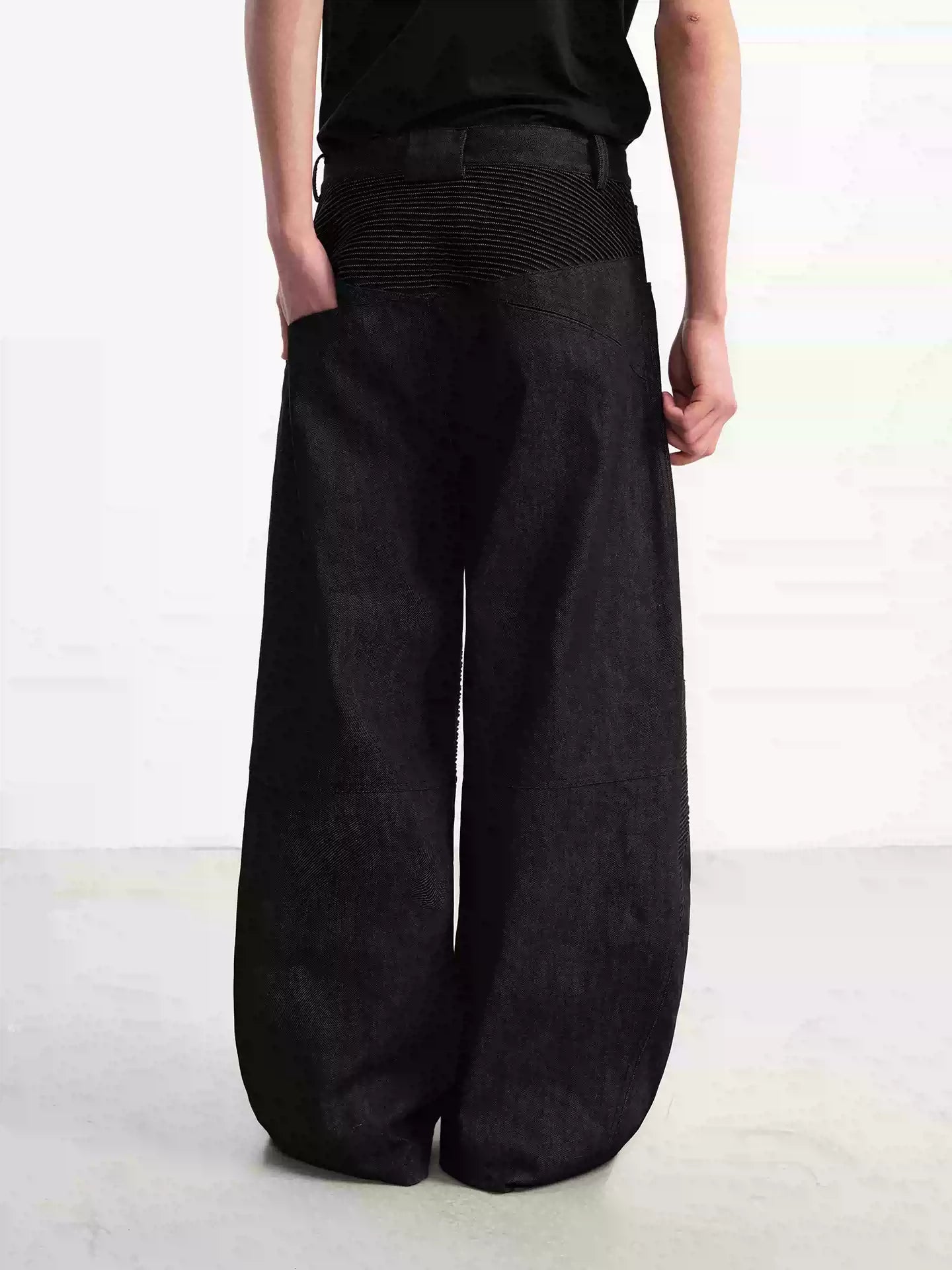 Washed Wide Leg Straight Denim Jeans