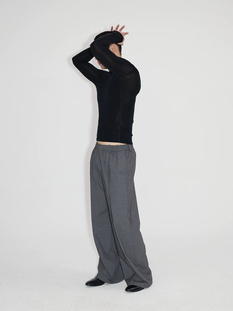 Elastic Waist Suit Pants