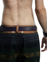 Vintage Purple Horsehair Leather Belt