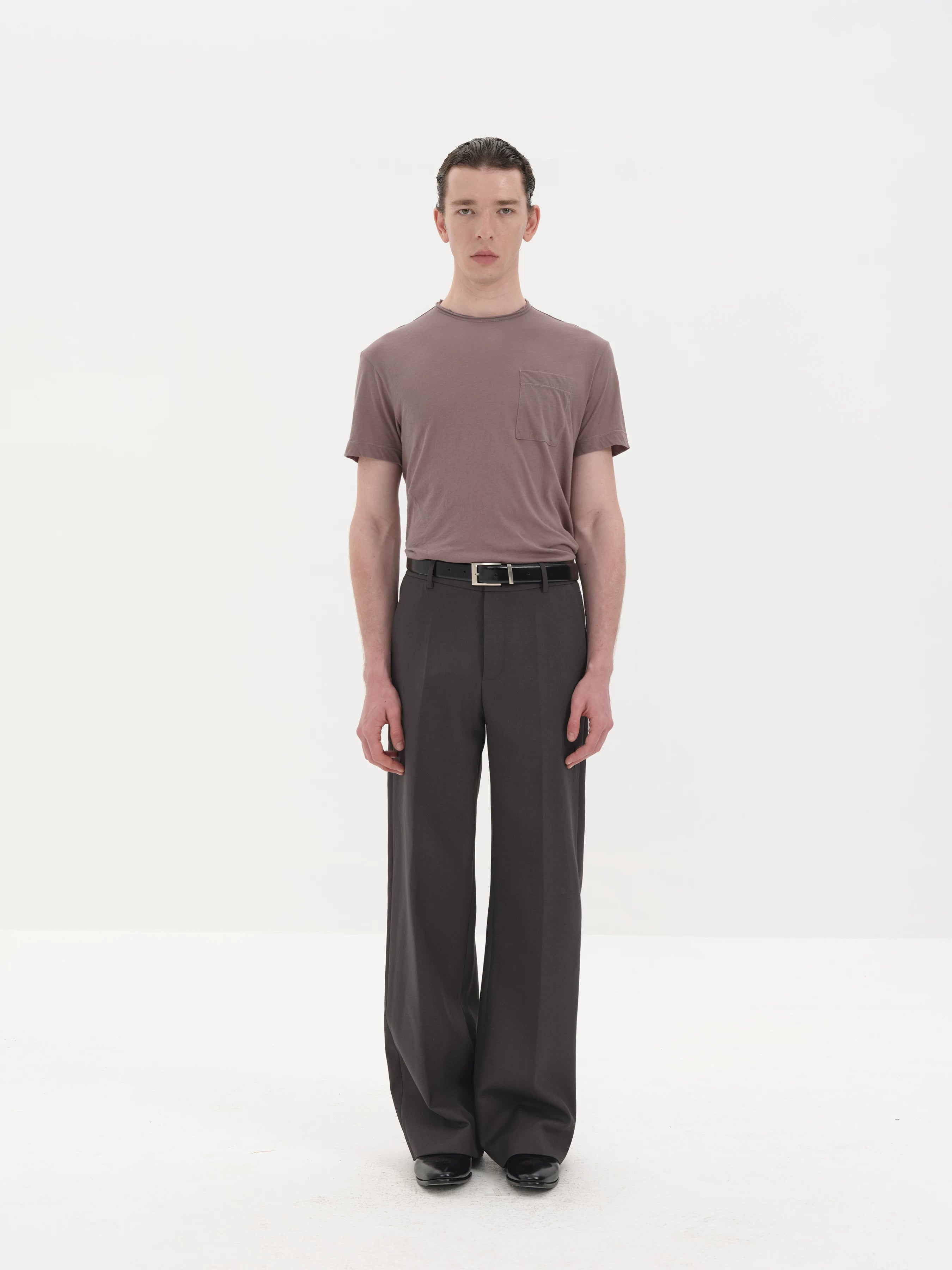 Wrinkle Free Straight Wool Dress Pants