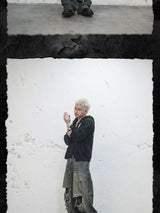 Devil Bone Jacquard Distressed Zip Cardigan