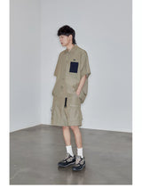 Magnetic Belted Elastic Multi-pocket Shorts