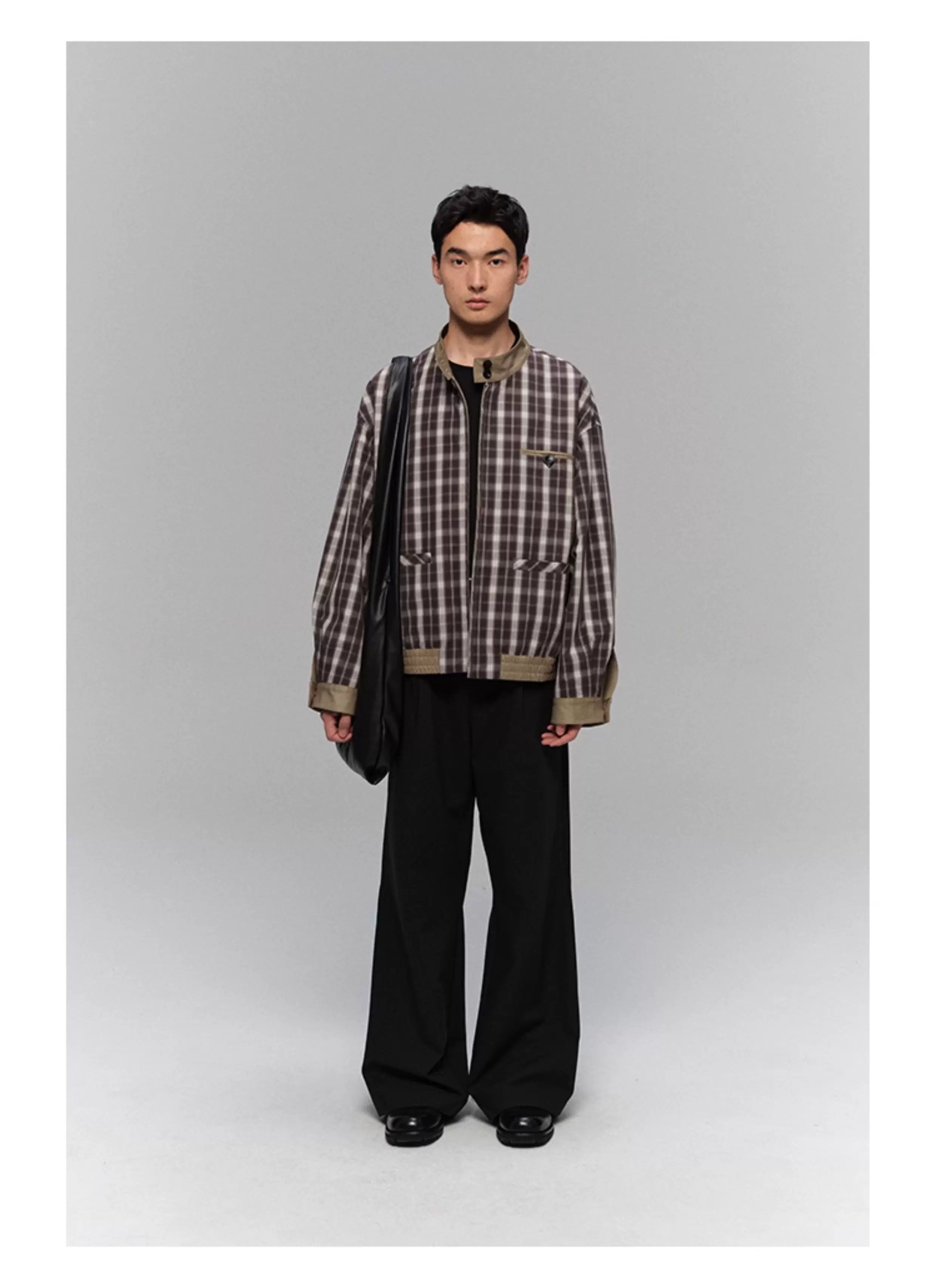 Reversible Plaid Lined Cotton Harrington Jacket