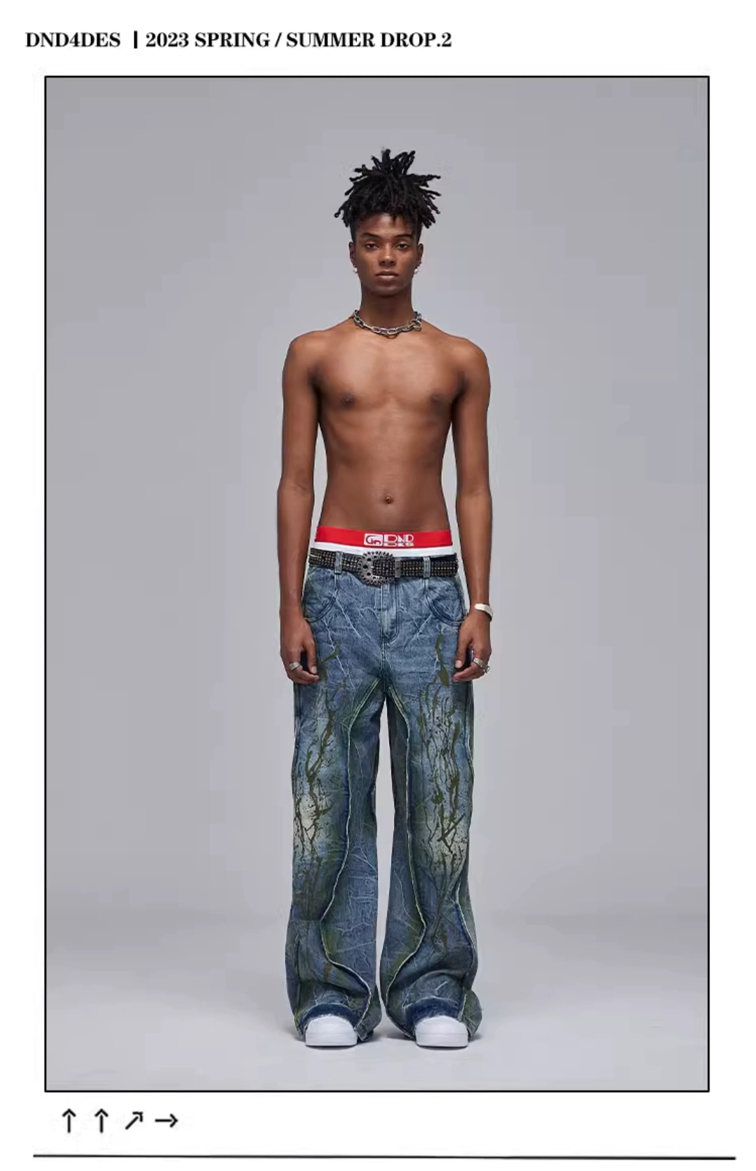 American Wide-Leg Washed Dirtyfit Jeans