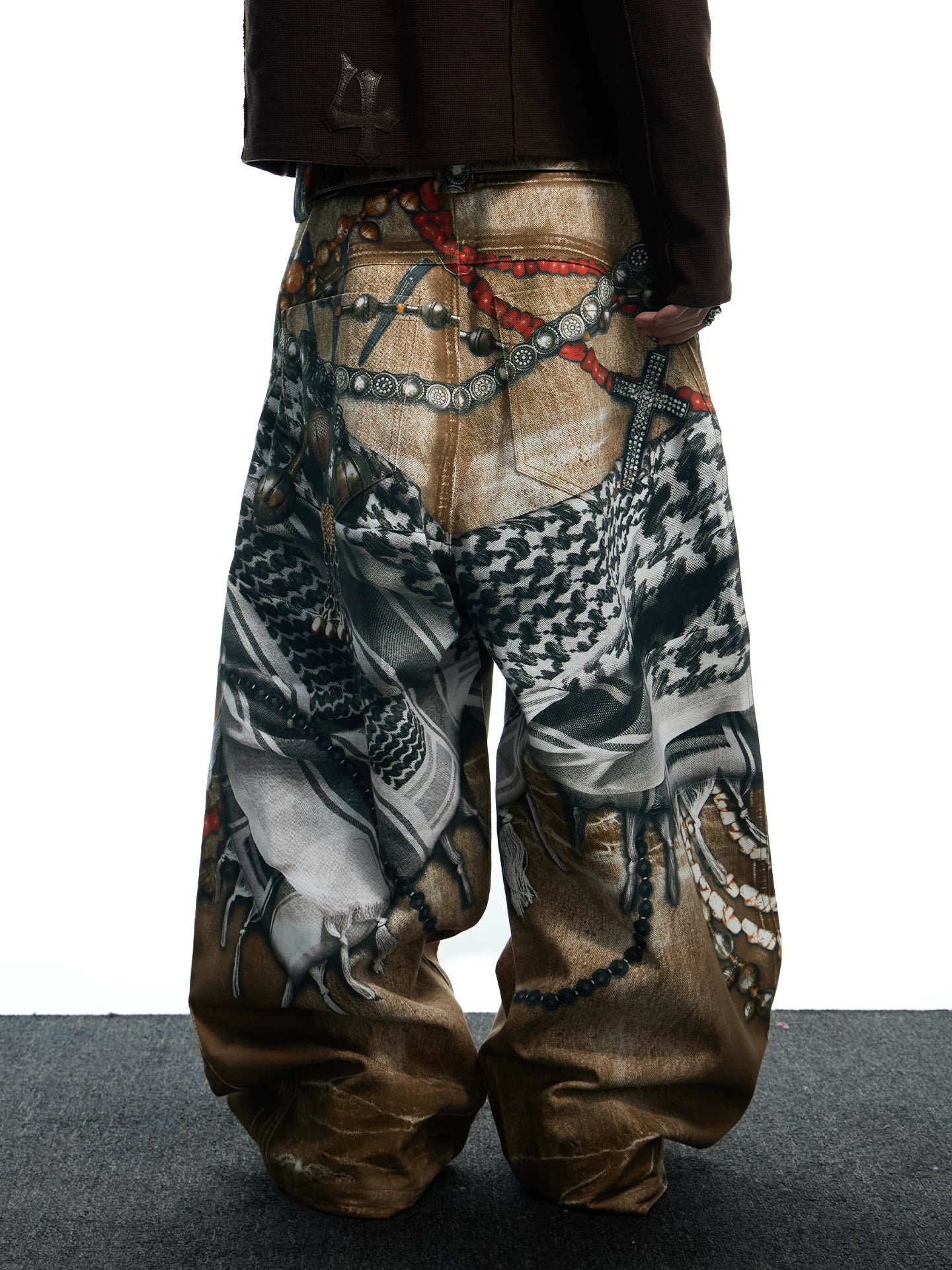 Vintage 3D Printed Baggy Jeans
