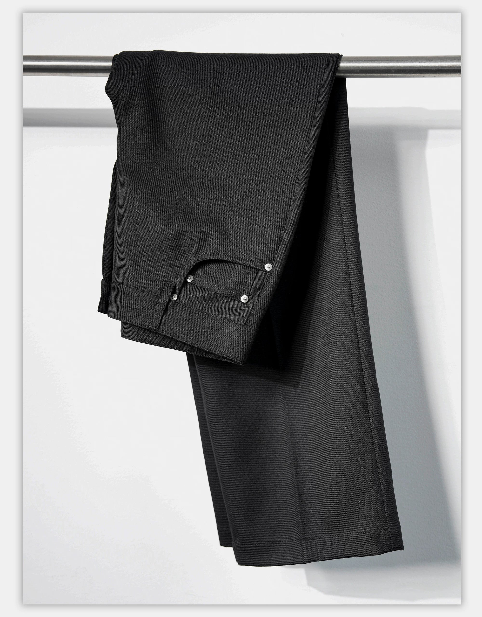 Wide Leg Wrinkle-free Wool Trousers