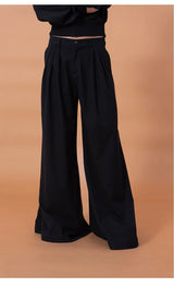 Men's Black Wide Leg Casual Pants