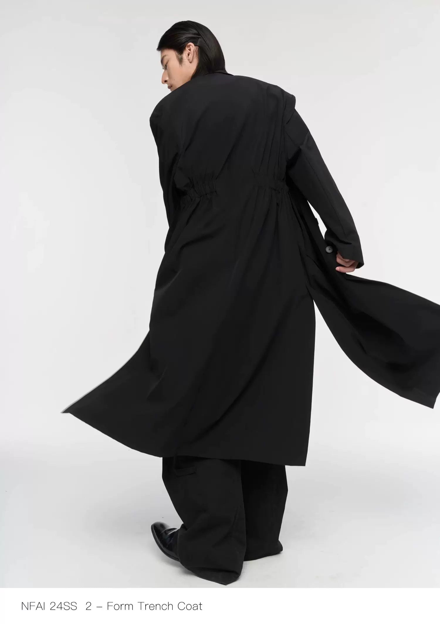 Dual Style Shoulder Pad Trench Coat