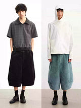 Loose Casual Twill Cropped Shorts