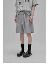 Draped Drawstring Wide Shorts