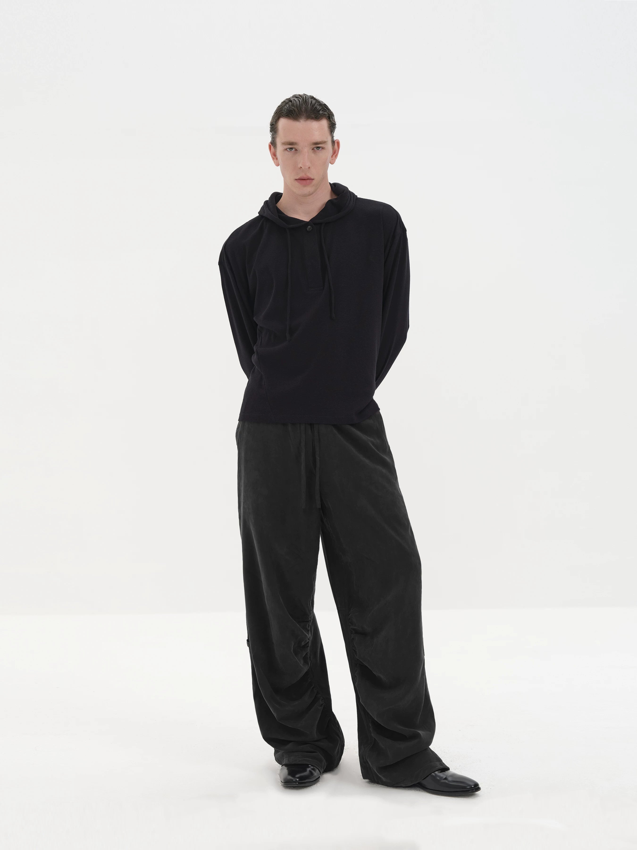 Sand Washed Pleated Tencel Pants