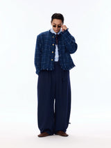 Elegant Retro Plaid Boxy Tweed Jacket