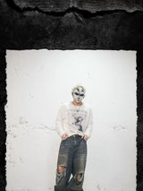 Devil's Kiss Long-sleeve Printed Linen Tee