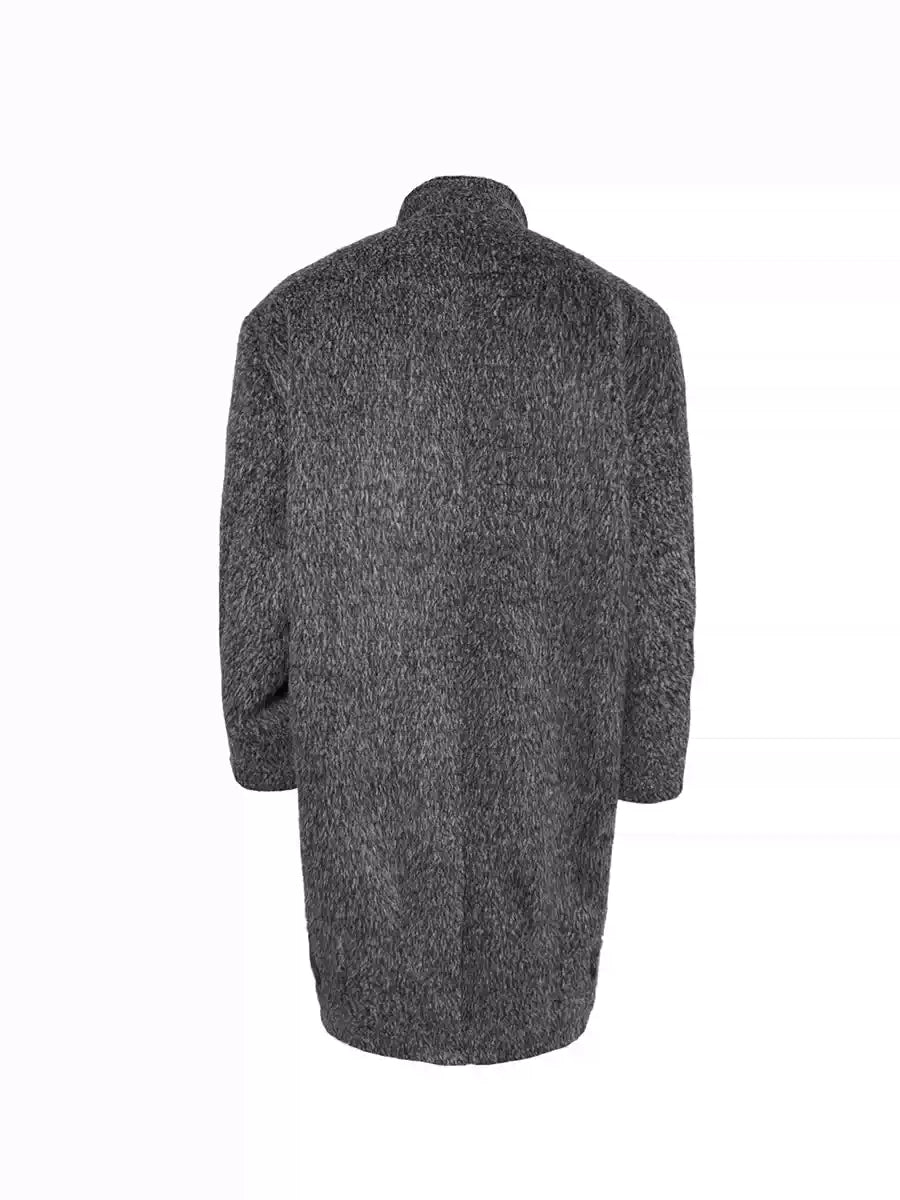Pleated Back Wrap Cocoon Coat
