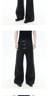 Asymmetrical Flare Waxed Jeans