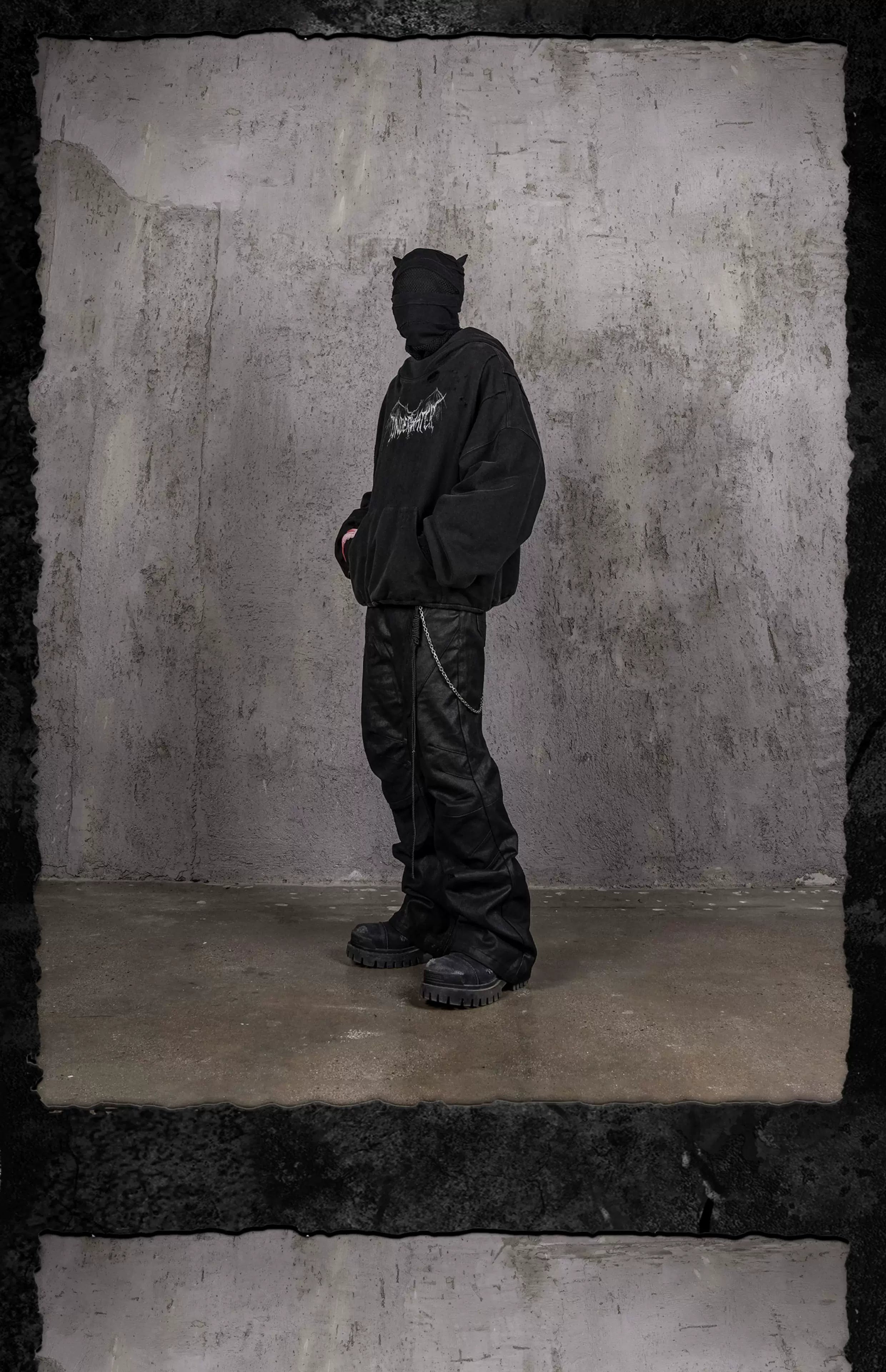 Distressed Printed Hellbound Wing Hoodie