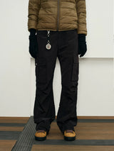 Reflective Liquid Nylon Cargo Parachute Pants
