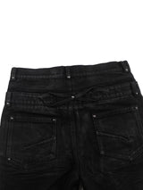 Double Waist Waxed Whiskered Skinny Jeans