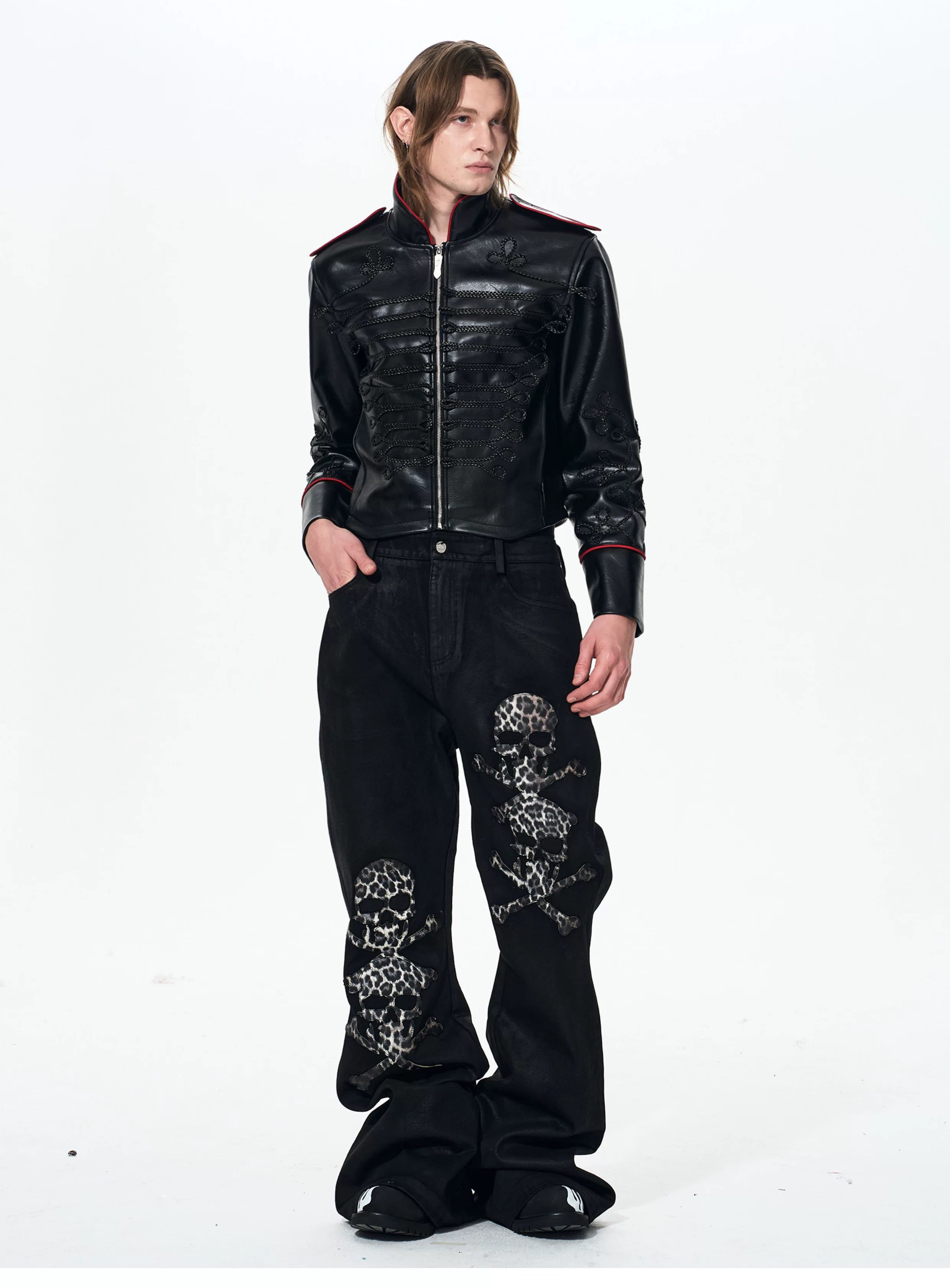 Men's Winter Stand Collar PU Jacket