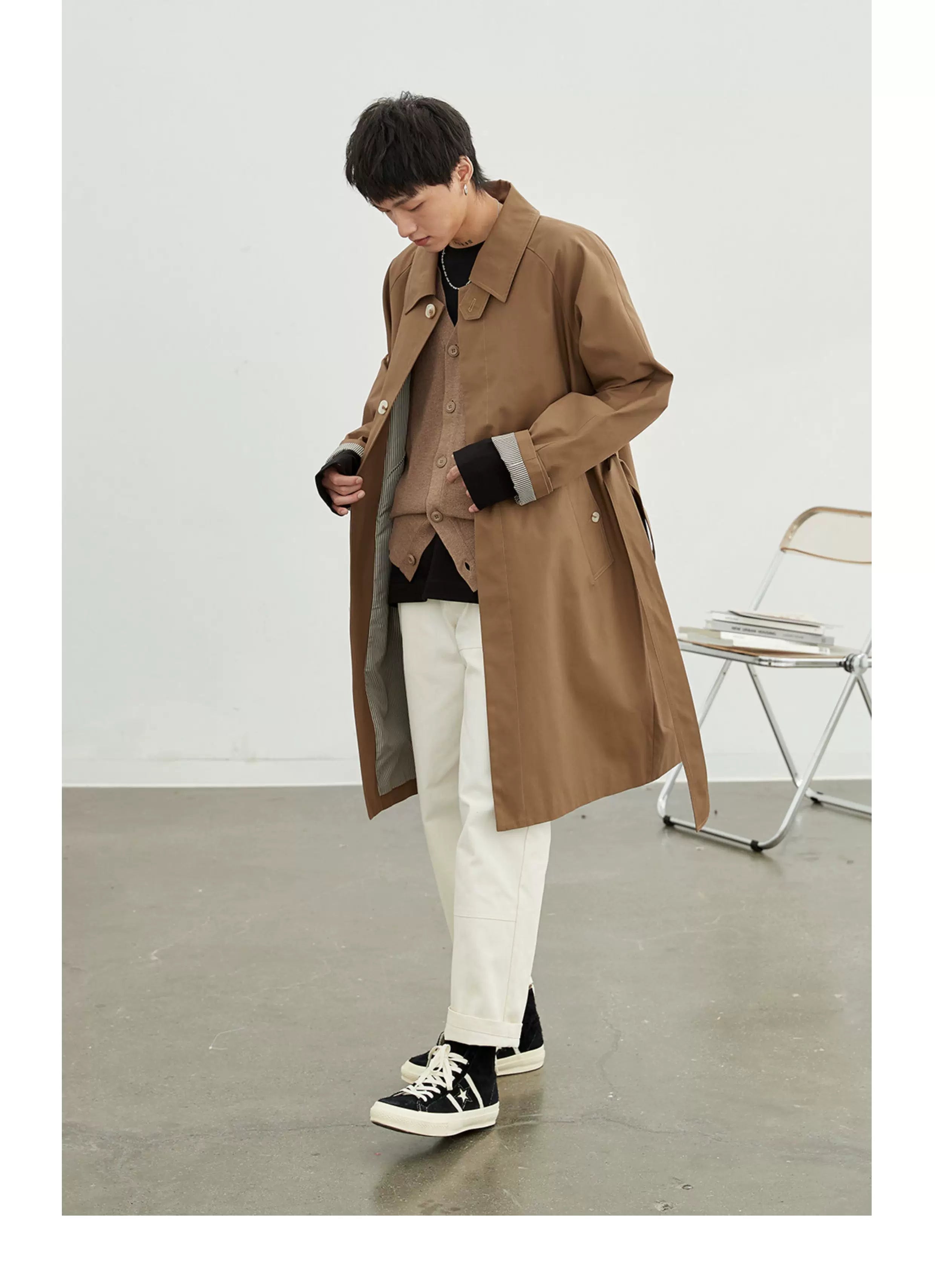Vintage Herringbone Elastic Waist Cargo Pants