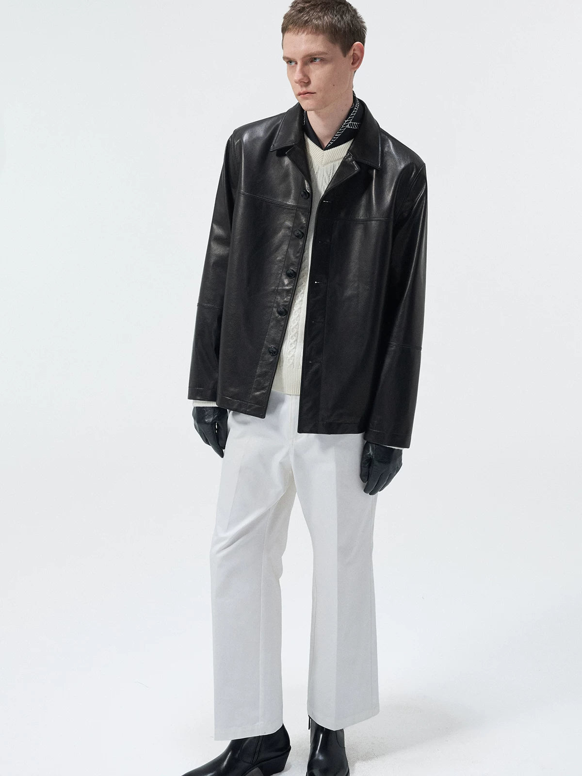 Cupro Lined Suede Leather Lapel Jacket