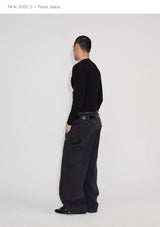 Three-Piece Raw Hem Curved Jeans