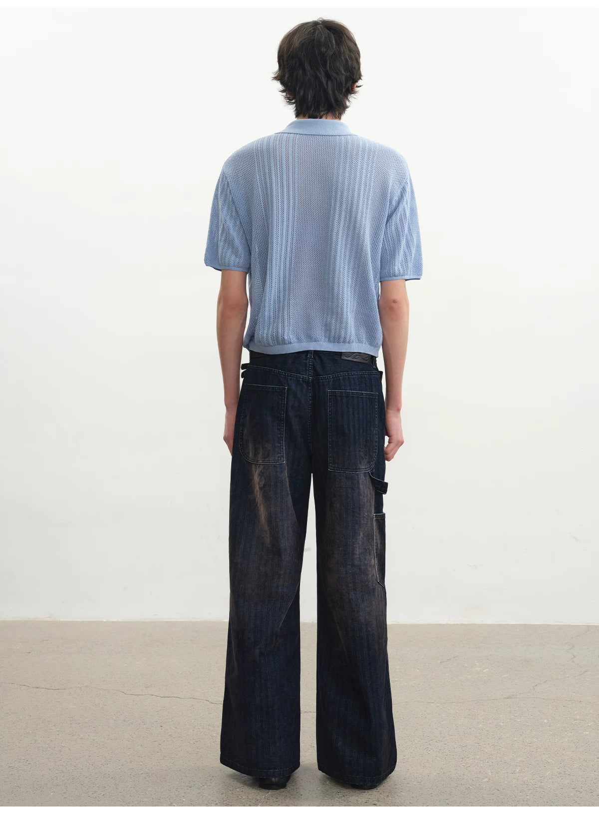 Cutout Ribbed Cotton Polo Shirts