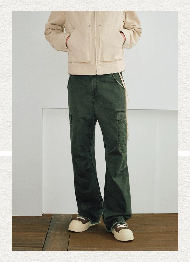 Men's Distressed Frayed Cargo Pants