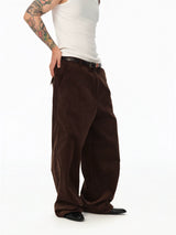 Imported Corduroy Wide Leg Straight Pants