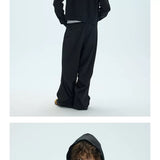 Two-Tone Cotton Embroidered Crop Zip Hoodie